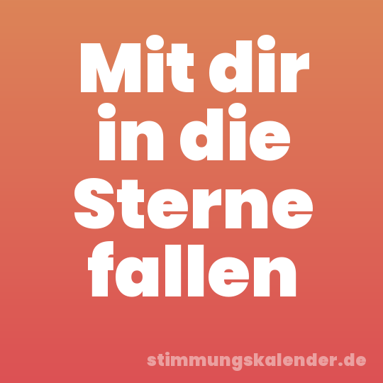 Mit dir in die Sterne fallen