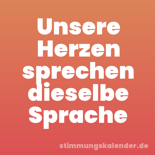 Unsere Herzen sprechen dieselbe Sprache