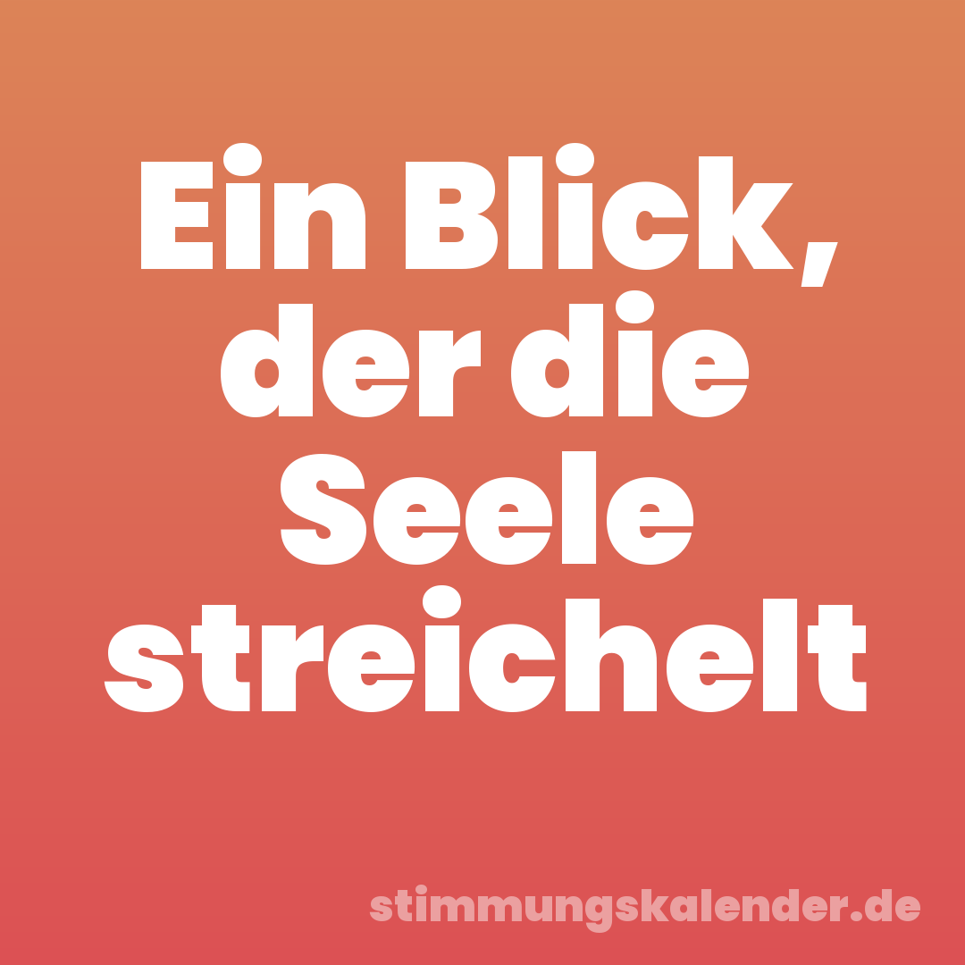 Ein Blick, der die Seele streichelt