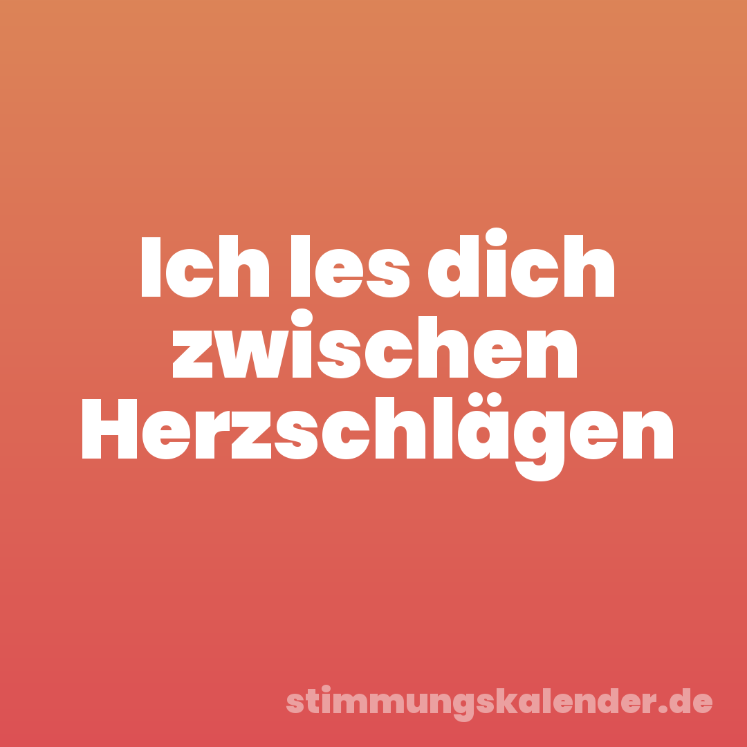Ich les dich zwischen Herzschlägen