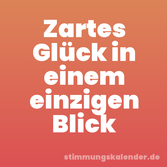 Zartes Glück in einem einzigen Blick