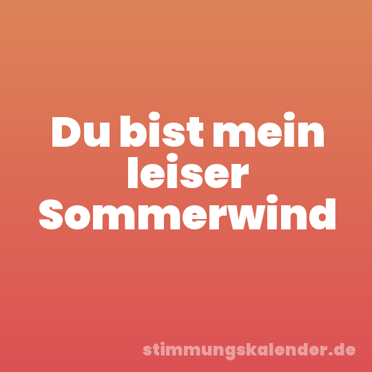 Du bist mein leiser Sommerwind