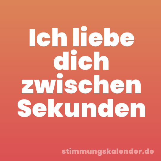 Ich liebe dich zwischen Sekunden