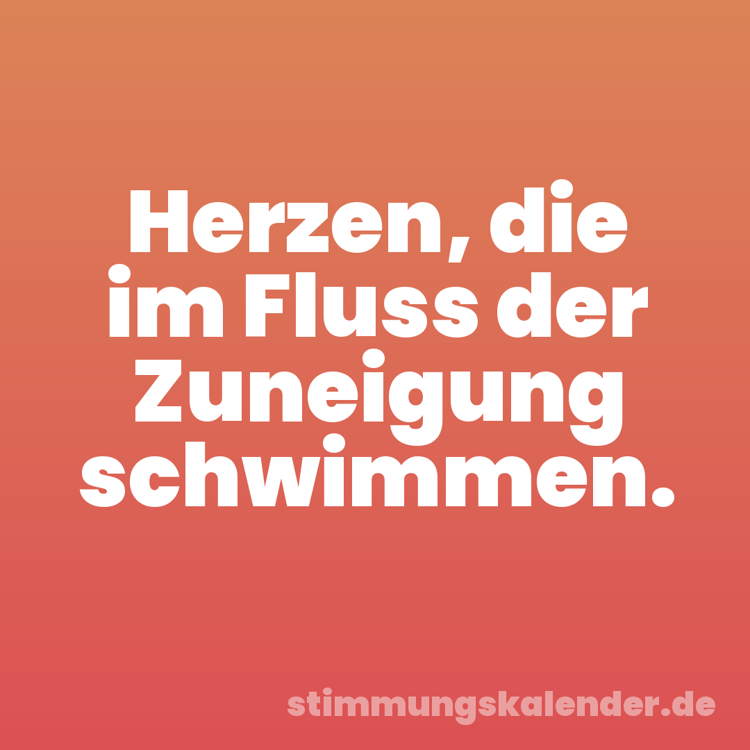 Herzen, die im Fluss der Zuneigung schwimmen.