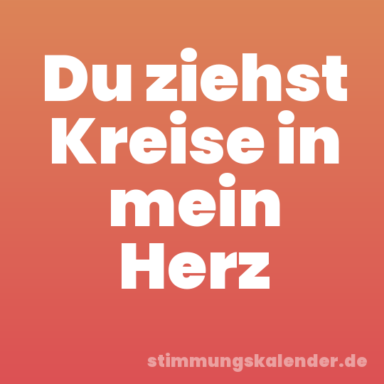 Du ziehst Kreise in mein Herz