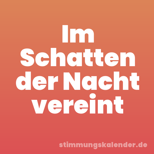 Im Schatten der Nacht vereint