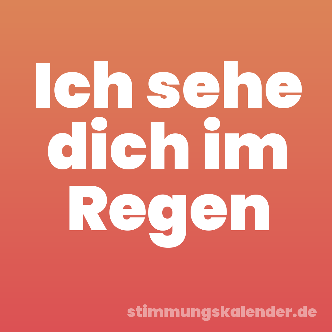 Ich sehe dich im Regen