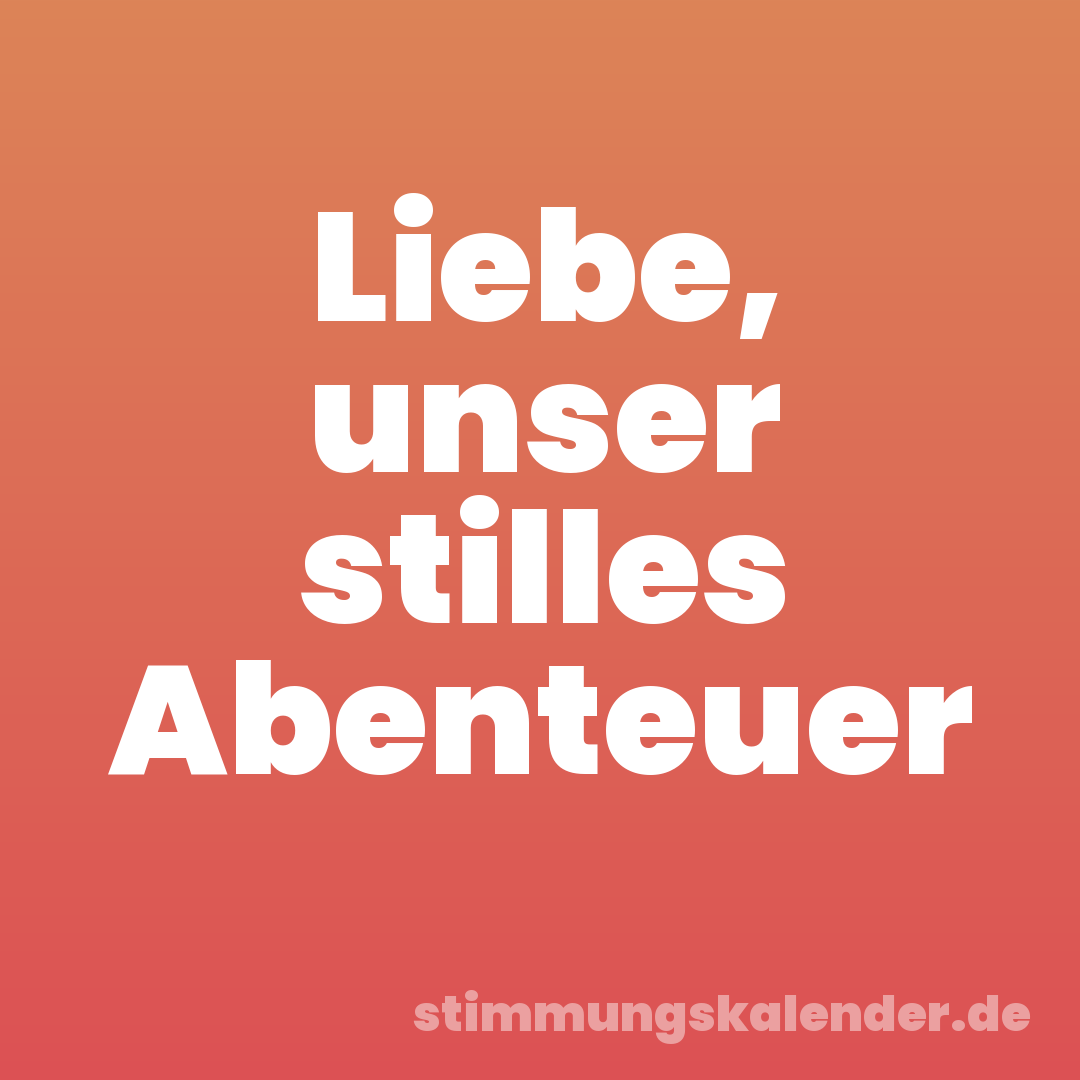 Liebe, unser stilles Abenteuer