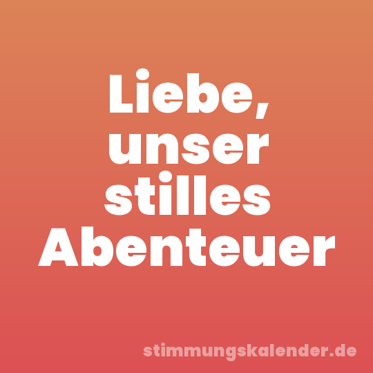 Liebe, unser stilles Abenteuer