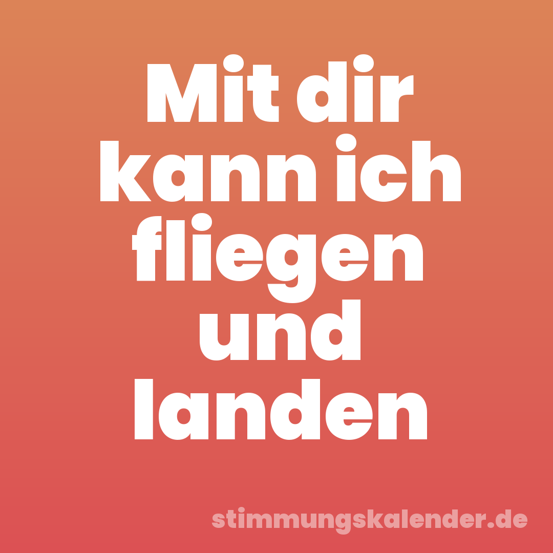 Mit dir kann ich fliegen und landen