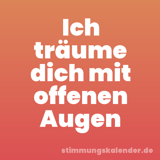 Ich träume dich mit offenen Augen