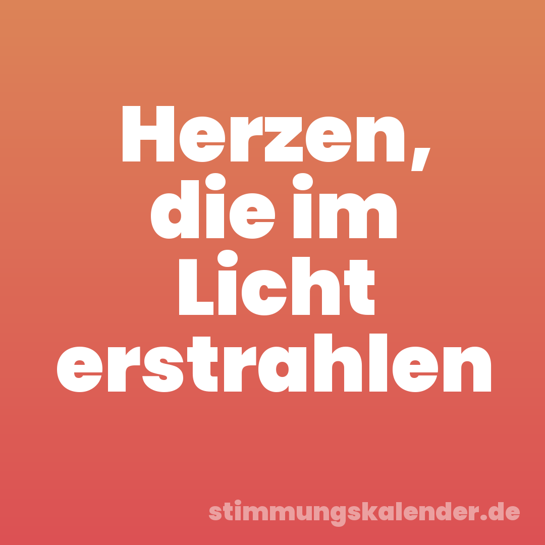 Herzen, die im Licht erstrahlen