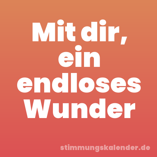 Mit dir, ein endloses Wunder
