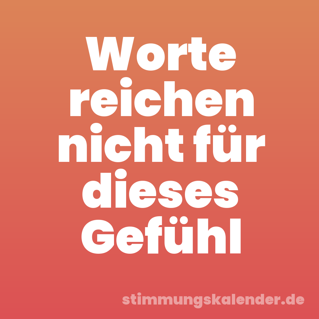 Worte reichen nicht für dieses Gefühl
