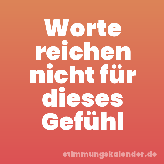 Worte reichen nicht für dieses Gefühl