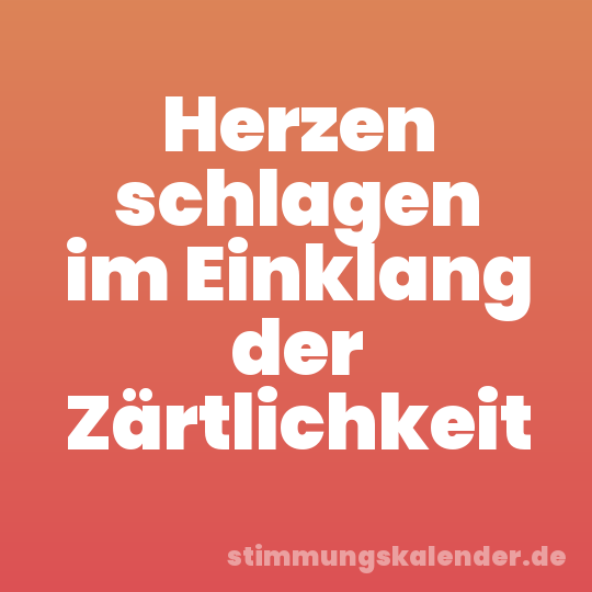 Herzen schlagen im Einklang der Zärtlichkeit