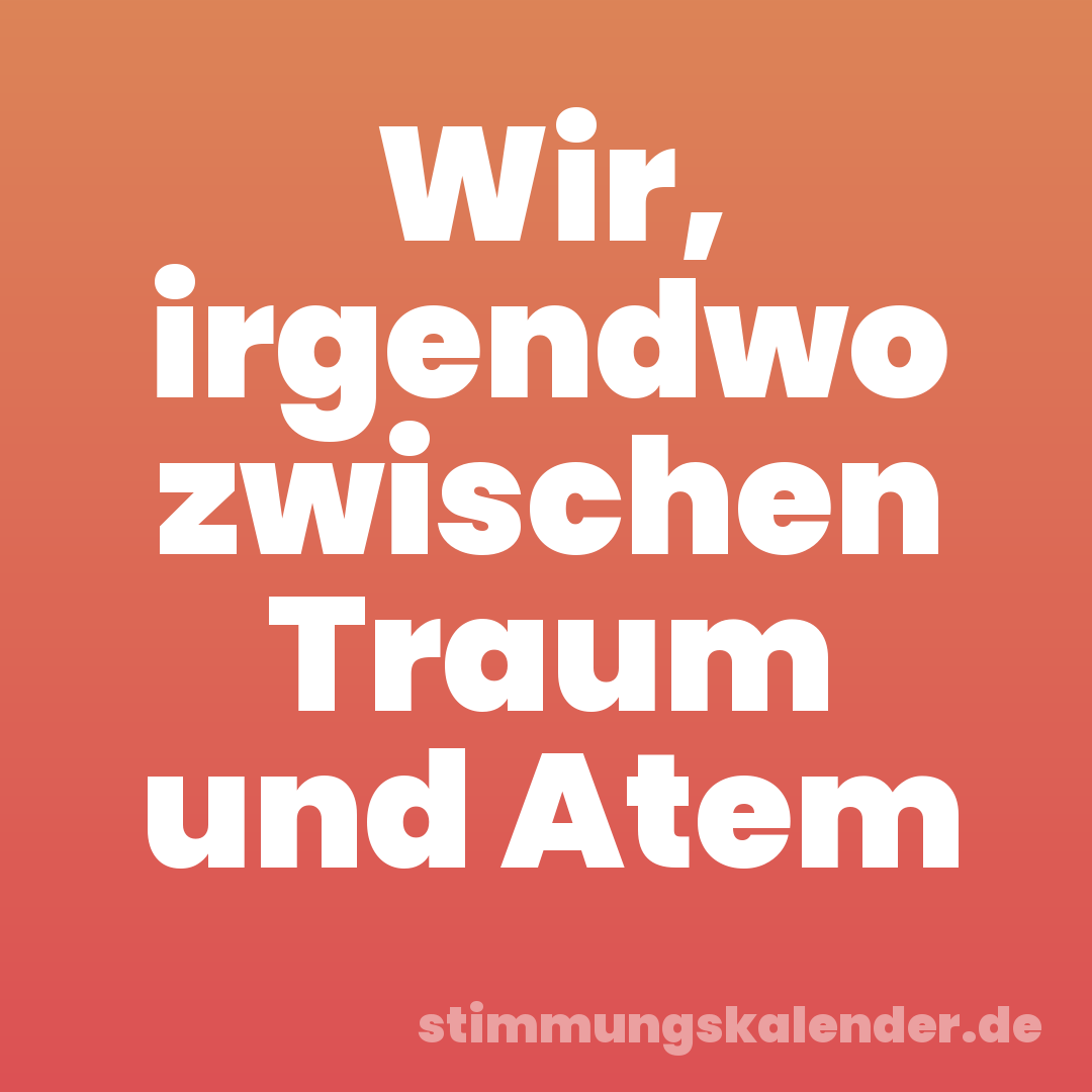 Wir, irgendwo zwischen Traum und Atem