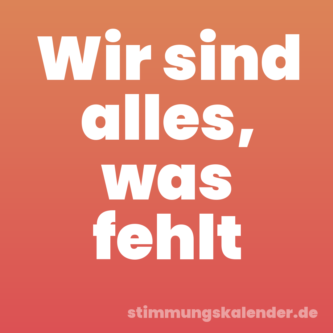 Wir sind alles, was fehlt
