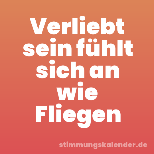 Verliebt sein fühlt sich an wie Fliegen