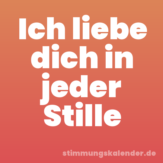 Ich liebe dich in jeder Stille