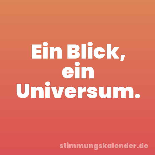 Ein Blick, ein Universum.