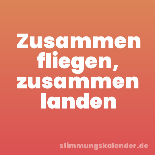 Zusammen fliegen, zusammen landen