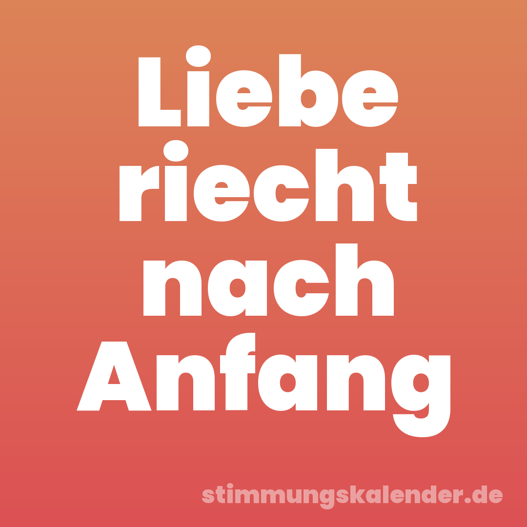 Liebe riecht nach Anfang