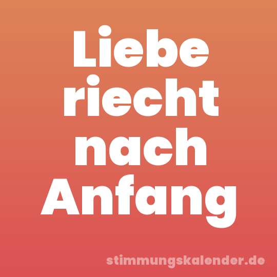 Liebe riecht nach Anfang