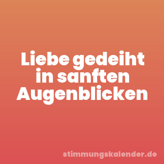 Liebe gedeiht in sanften Augenblicken