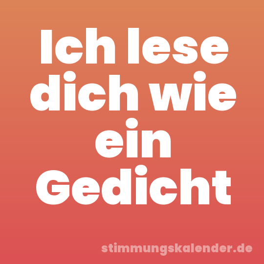 Ich lese dich wie ein Gedicht