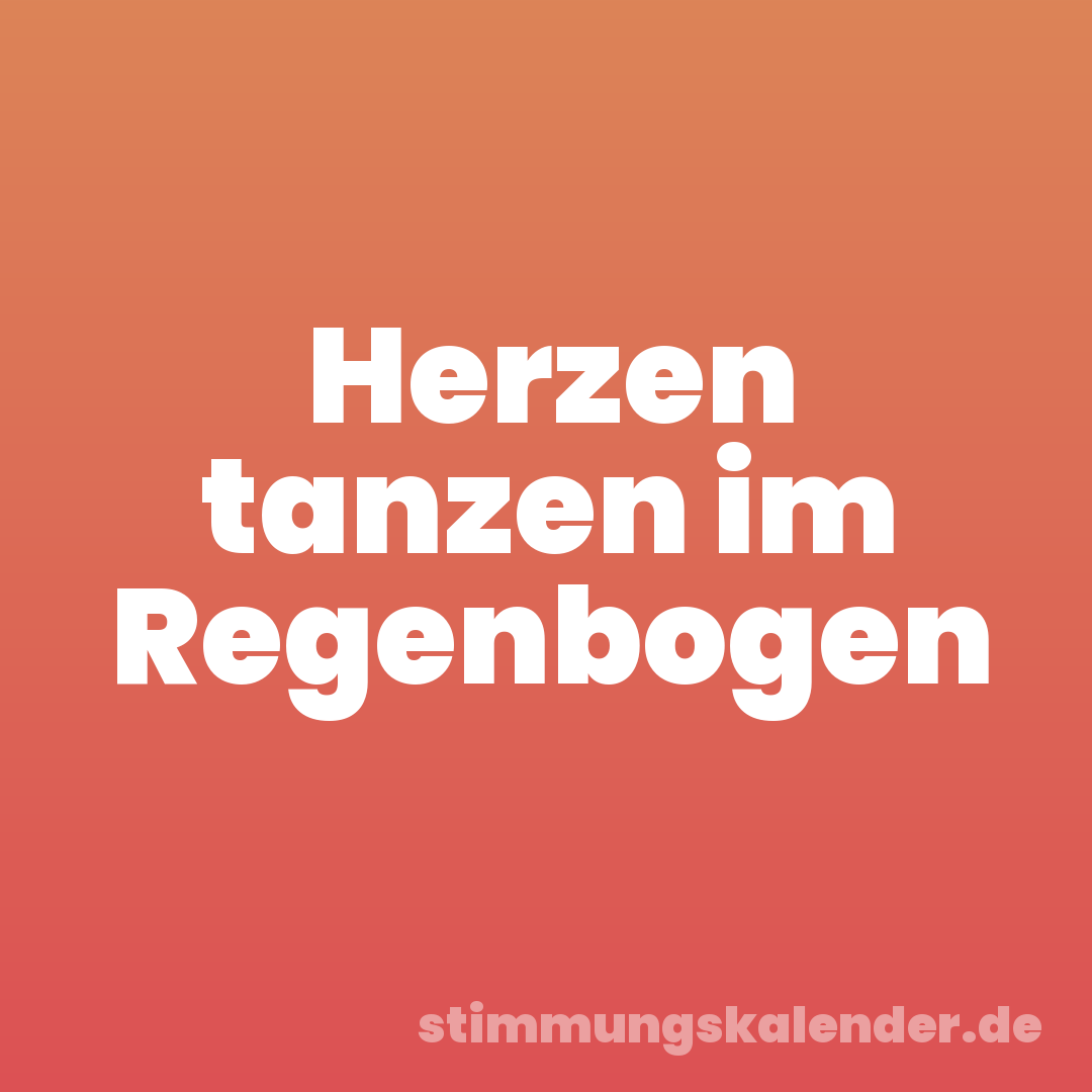 Herzen tanzen im Regenbogen