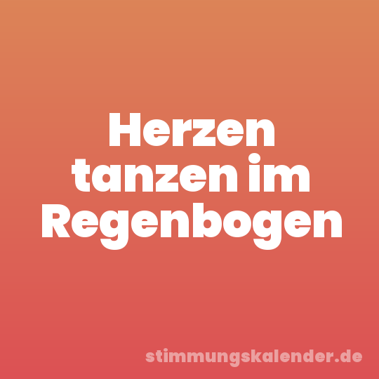 Herzen tanzen im Regenbogen
