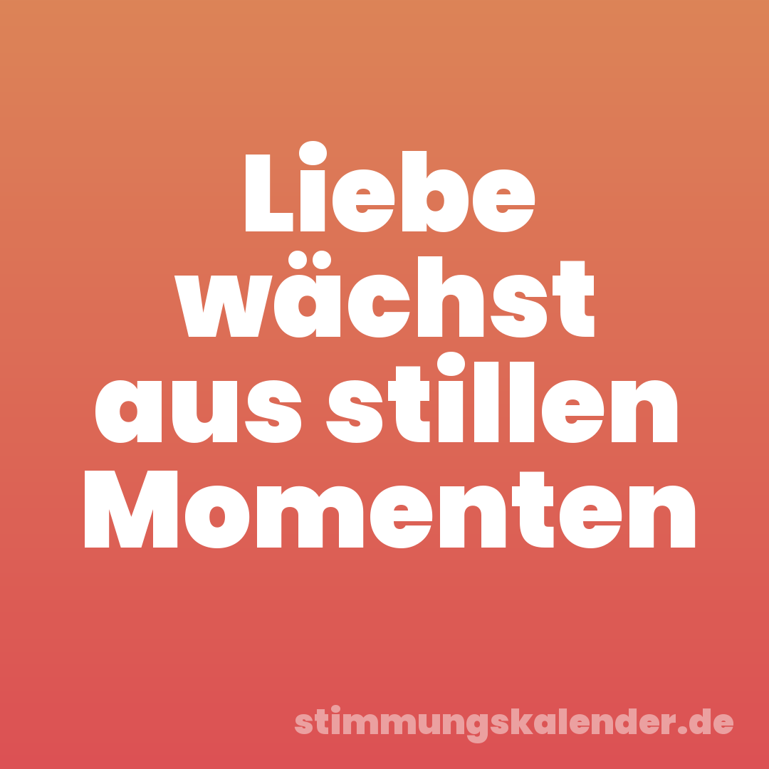 Liebe wächst aus stillen Momenten