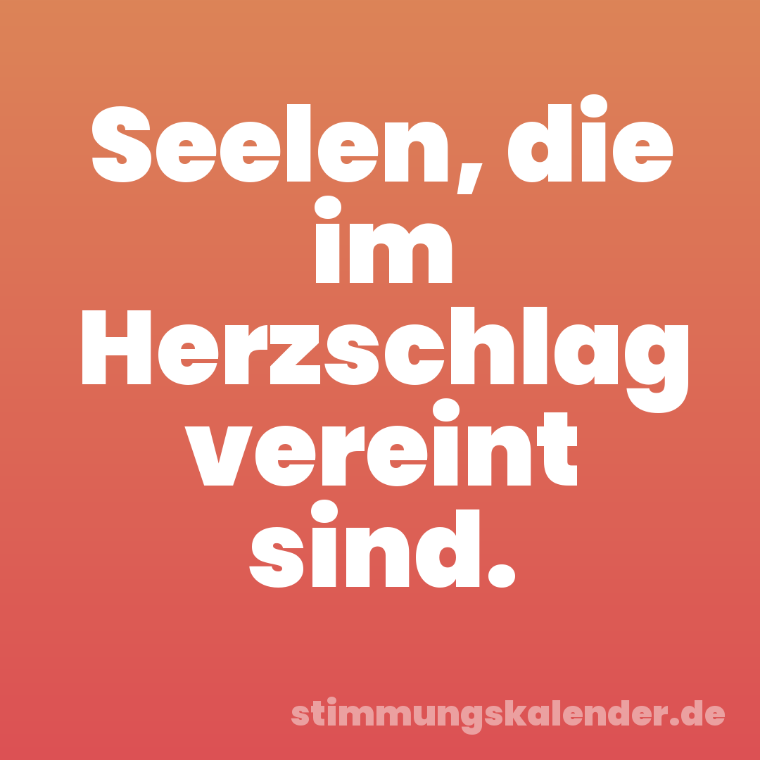 Seelen, die im Herzschlag vereint sind.