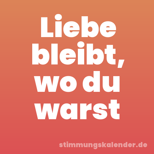 Liebe bleibt, wo du warst