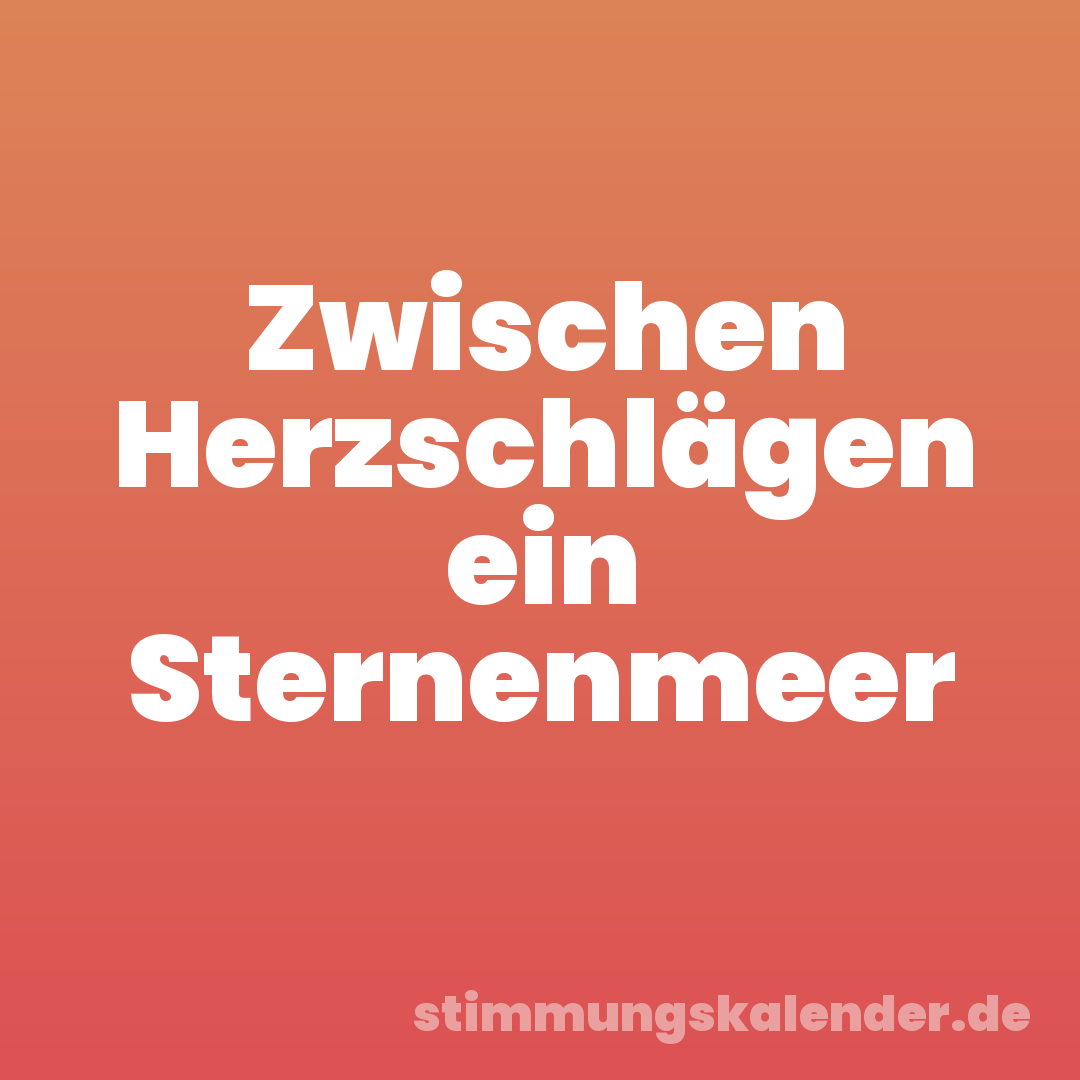 Zwischen Herzschlägen ein Sternenmeer