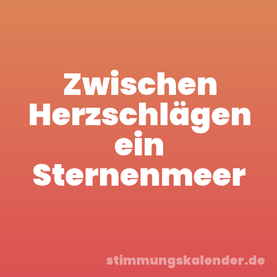 Zwischen Herzschlägen ein Sternenmeer