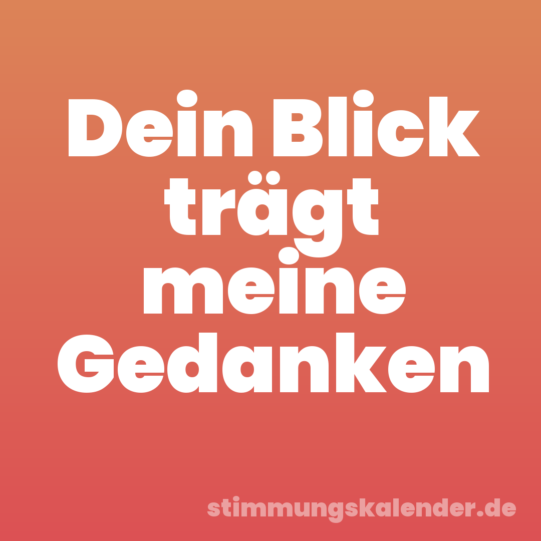 Dein Blick trägt meine Gedanken