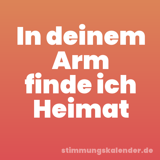 In deinem Arm finde ich Heimat