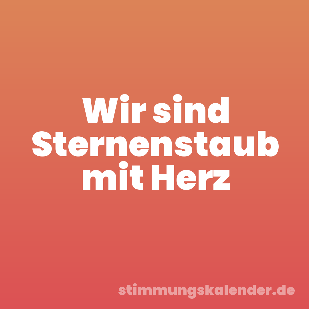 Wir sind Sternenstaub mit Herz
