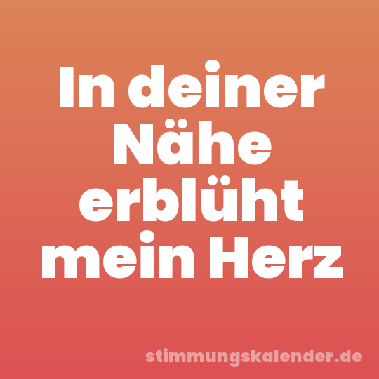 In deiner Nähe erblüht mein Herz