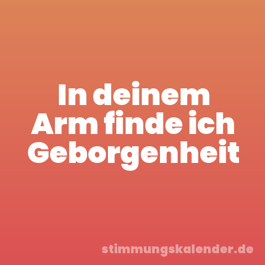In deinem Arm finde ich Geborgenheit