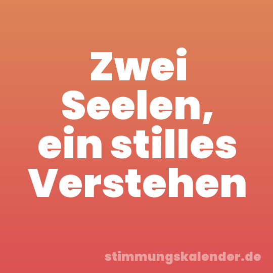 Zwei Seelen, ein stilles Verstehen