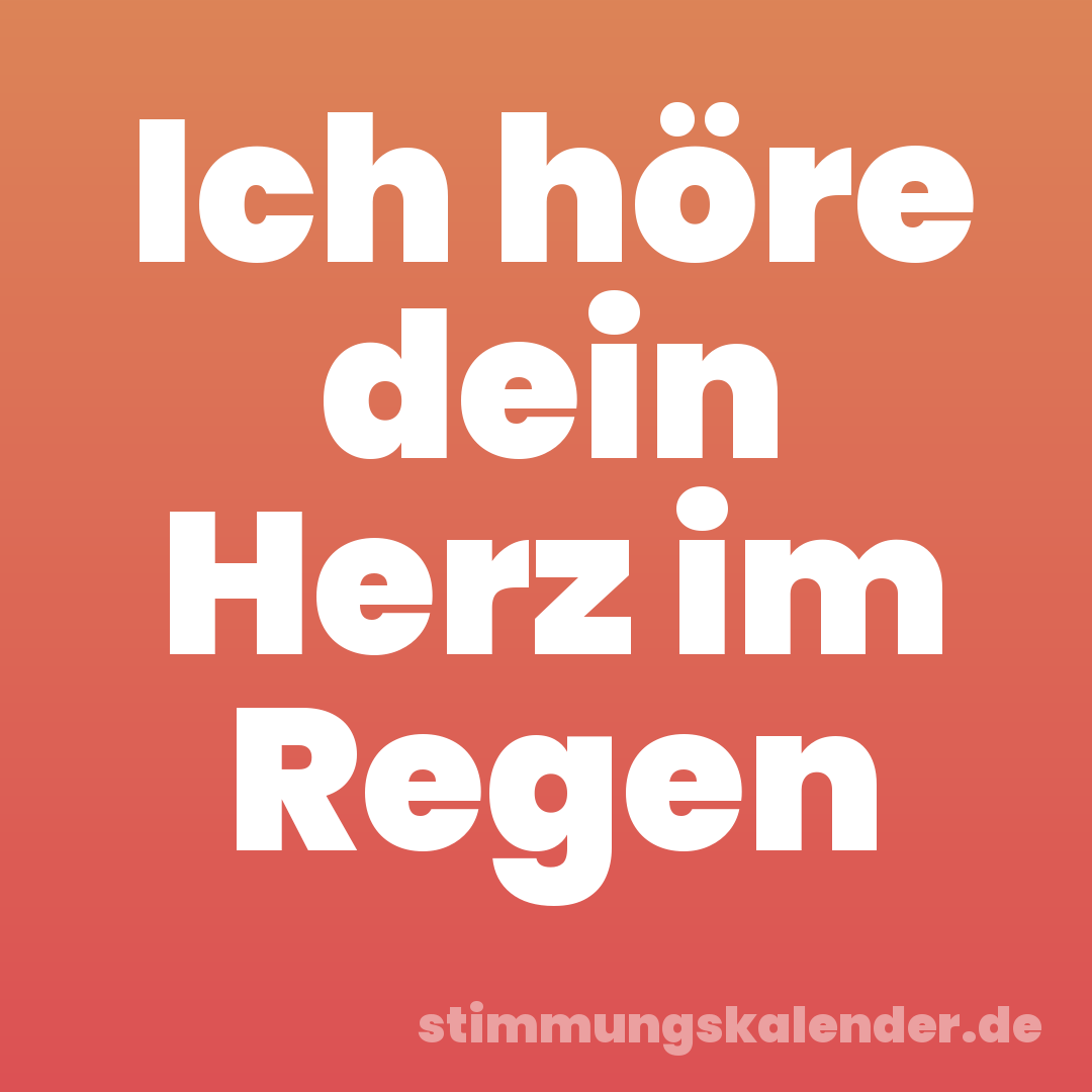Ich höre dein Herz im Regen