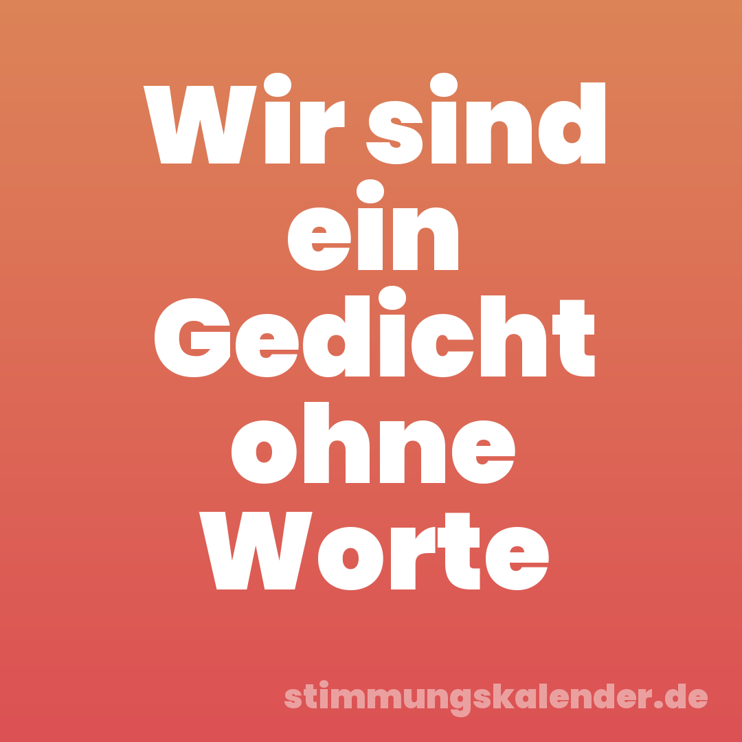 Wir sind ein Gedicht ohne Worte
