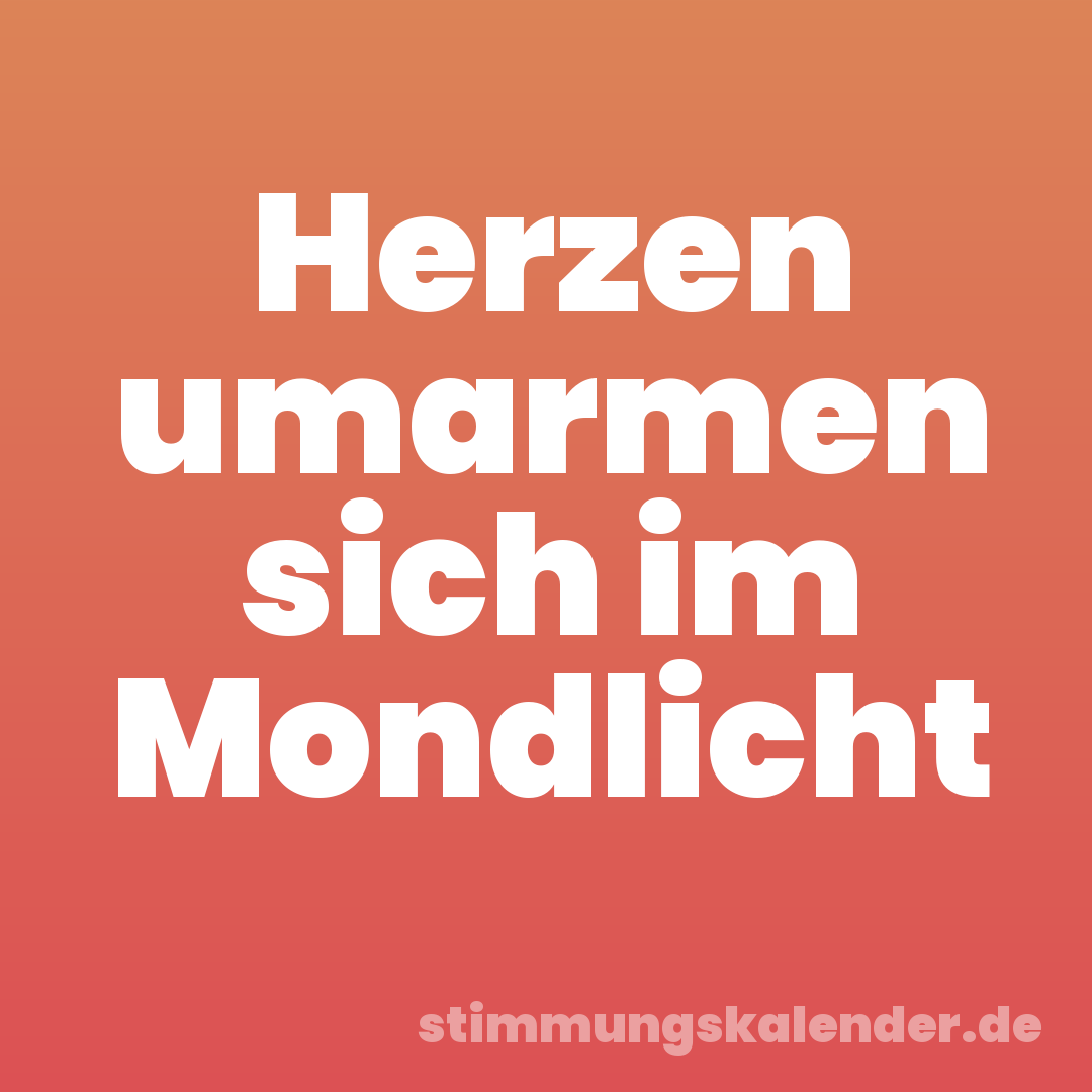 Herzen umarmen sich im Mondlicht