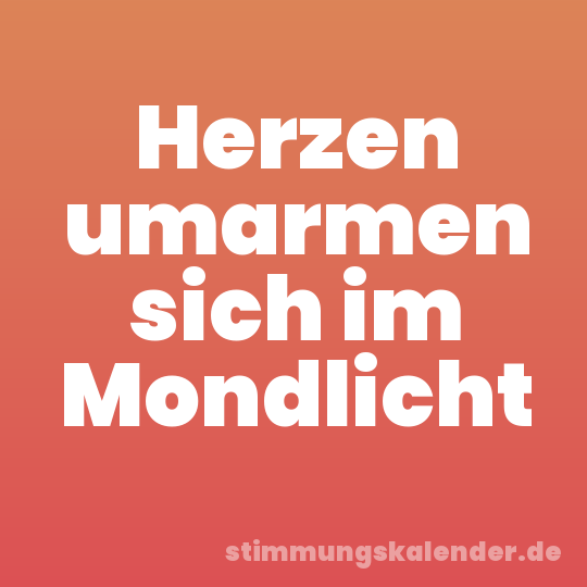 Herzen umarmen sich im Mondlicht