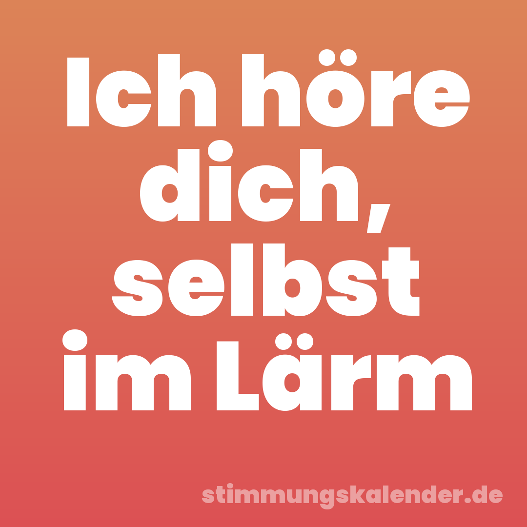 Ich höre dich, selbst im Lärm