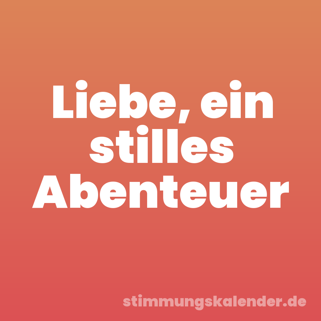 Liebe, ein stilles Abenteuer
