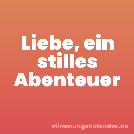 Liebe, ein stilles Abenteuer